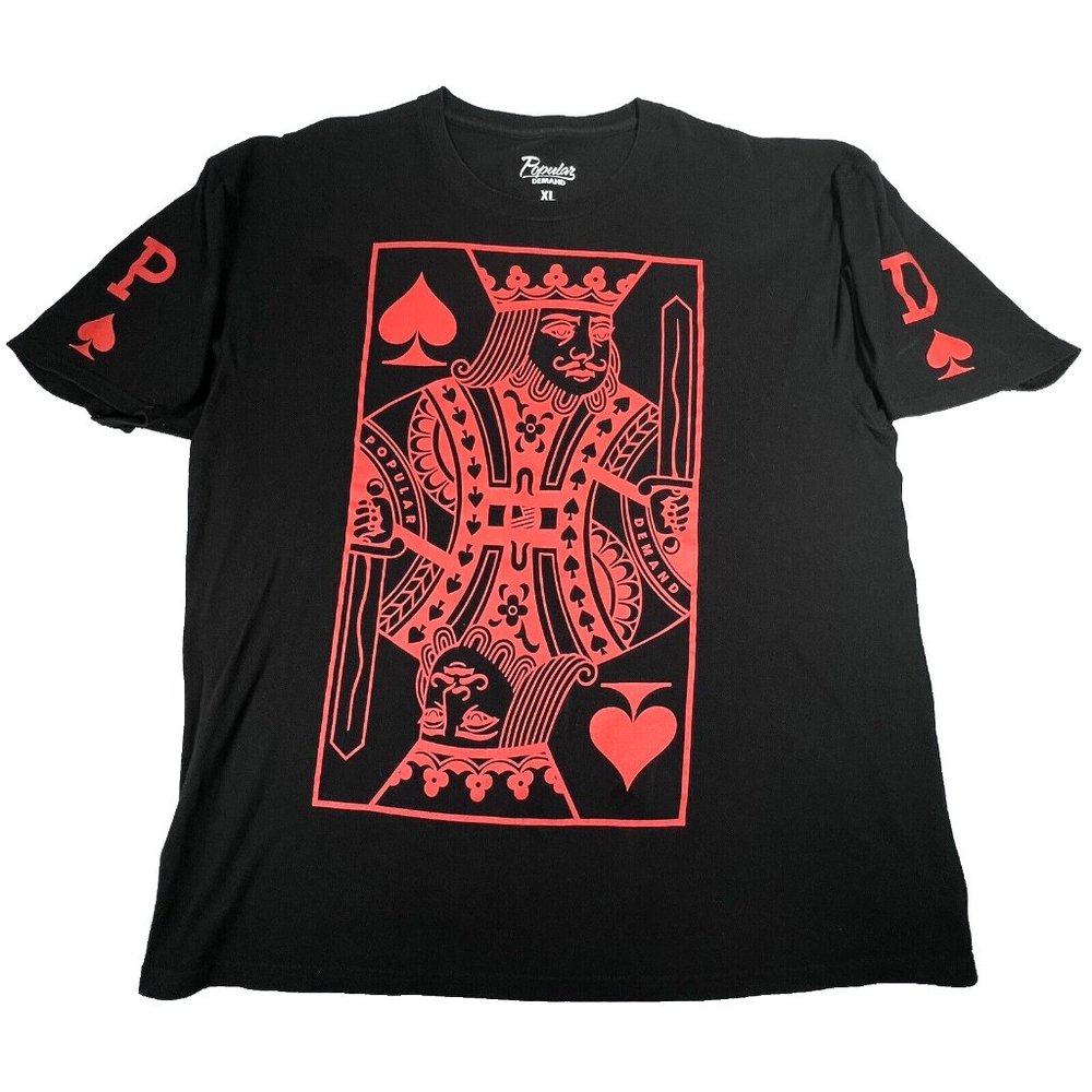 Popular Demand Men’s XL T-Shirt King of Spades Playing Card Graphic